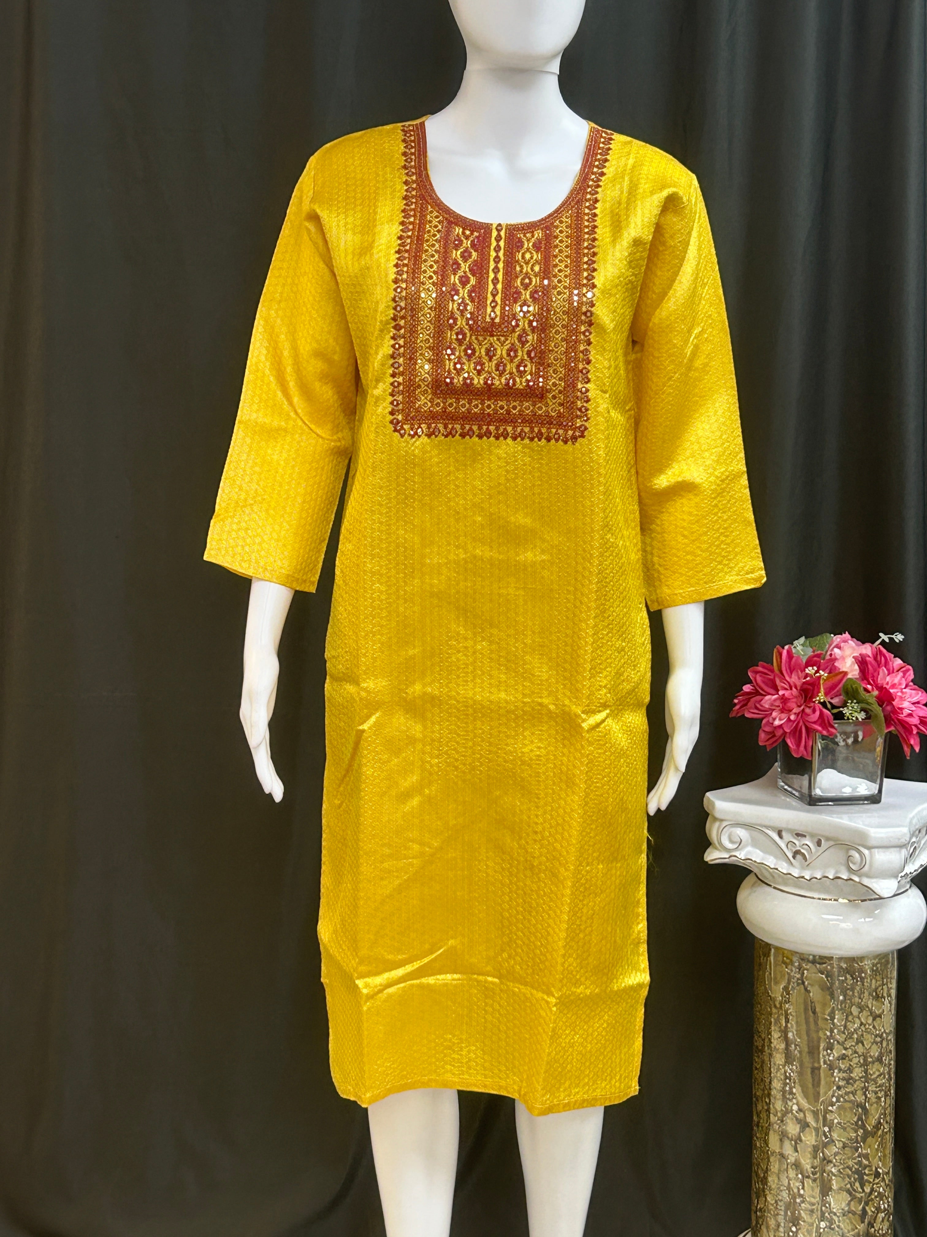 Chanderi silk kurti by Kurti Connection USA
