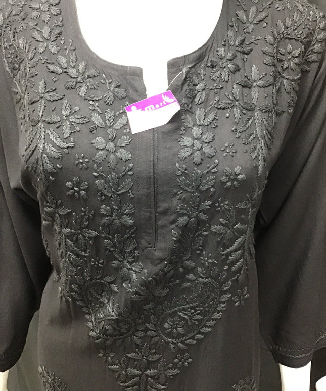 black chikankari lucknowi  kurti