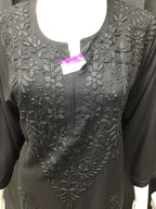 black chikankari lucknowi  kurti