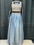 Pastel blue: Tissue silk lehenga Choli set