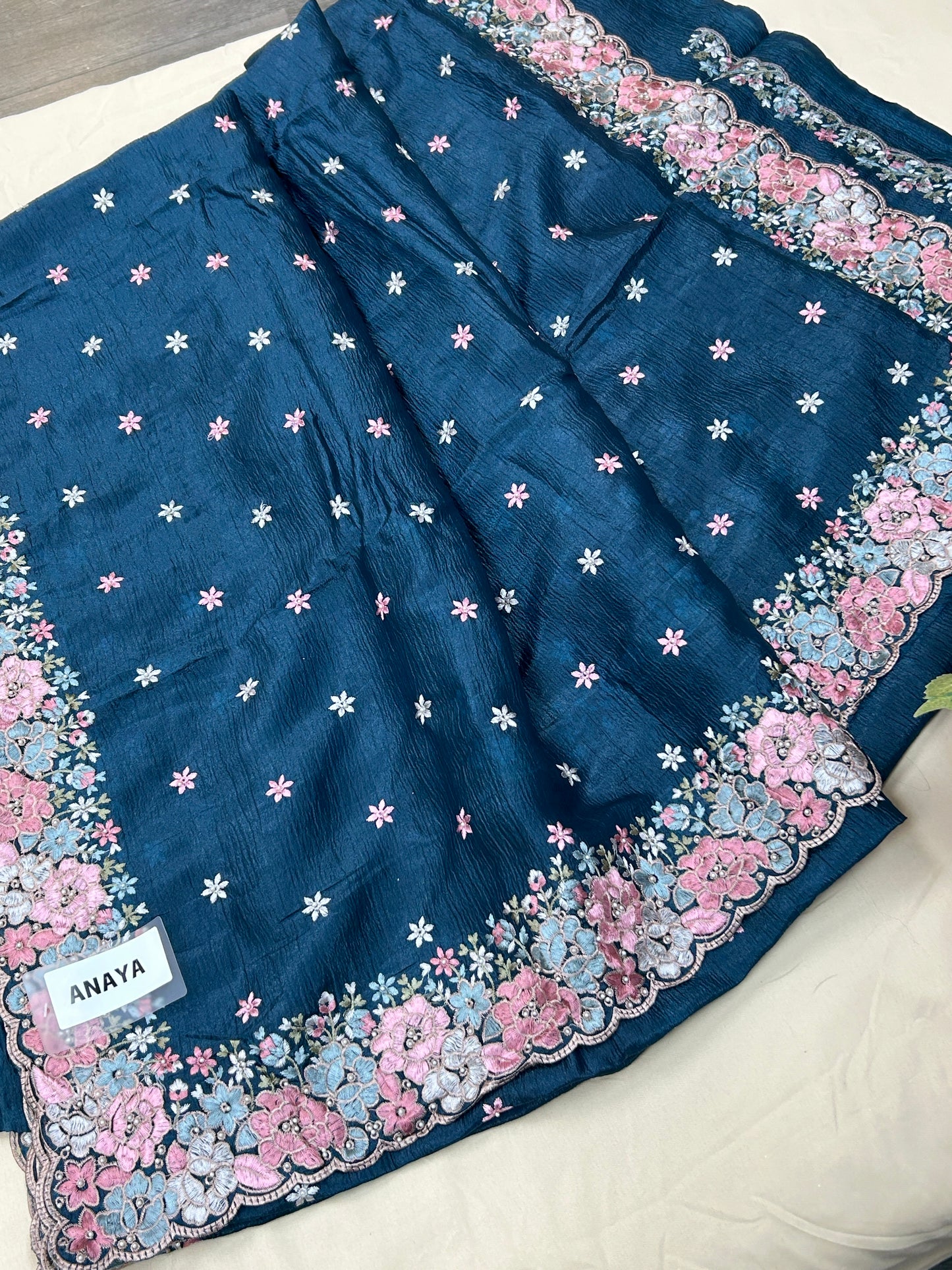 Crape silk saree