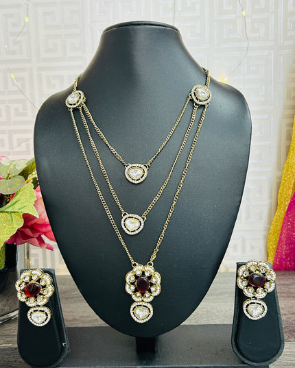 Moissanite Kundan necklace
