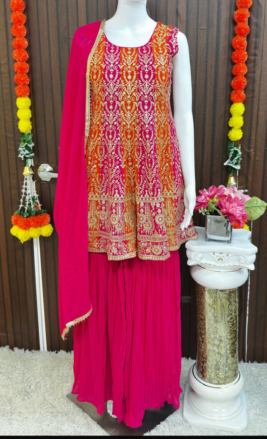 Chiffon sharara set