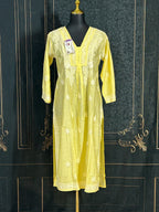 Modal silk chikankari kurti by Kurti Connection USA