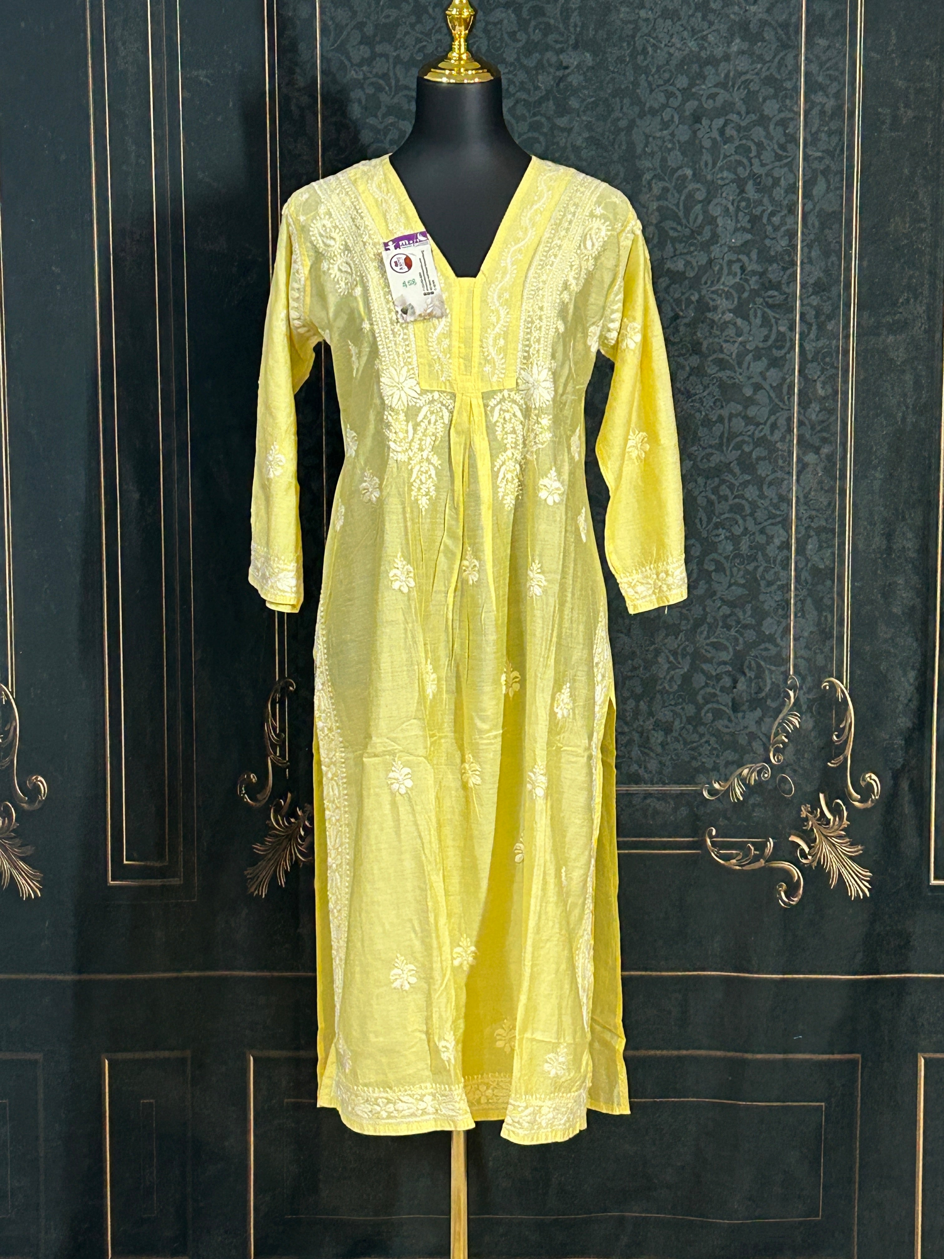 Modal silk chikankari kurti by Kurti Connection USA