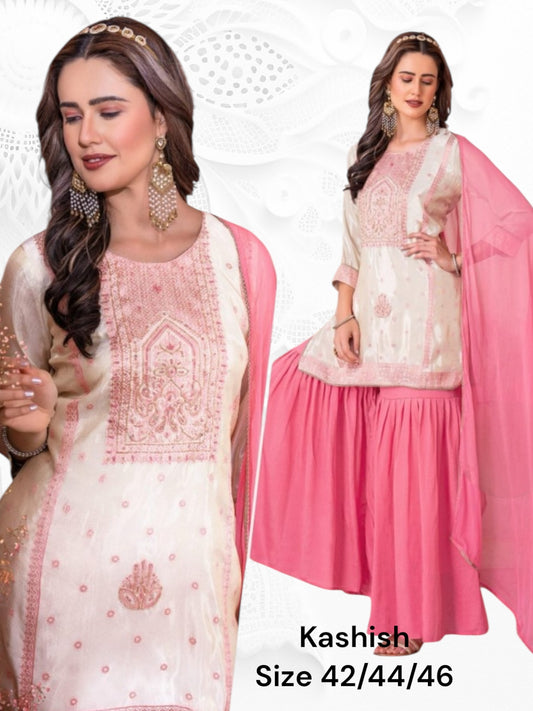 Tissue silk sharara sets