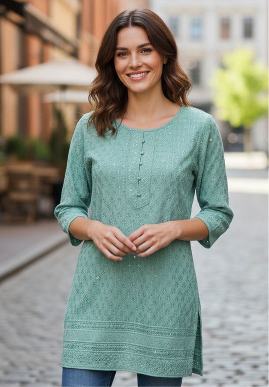 Chikankari short kurti/ tunic