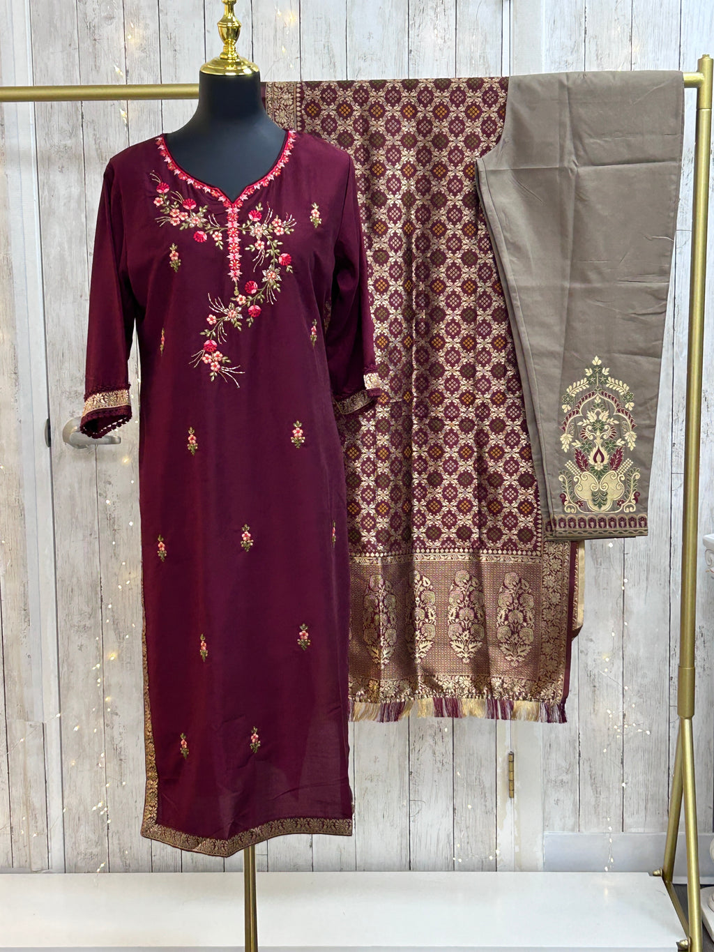 Modal silk salwar suit with banarasi dupatta