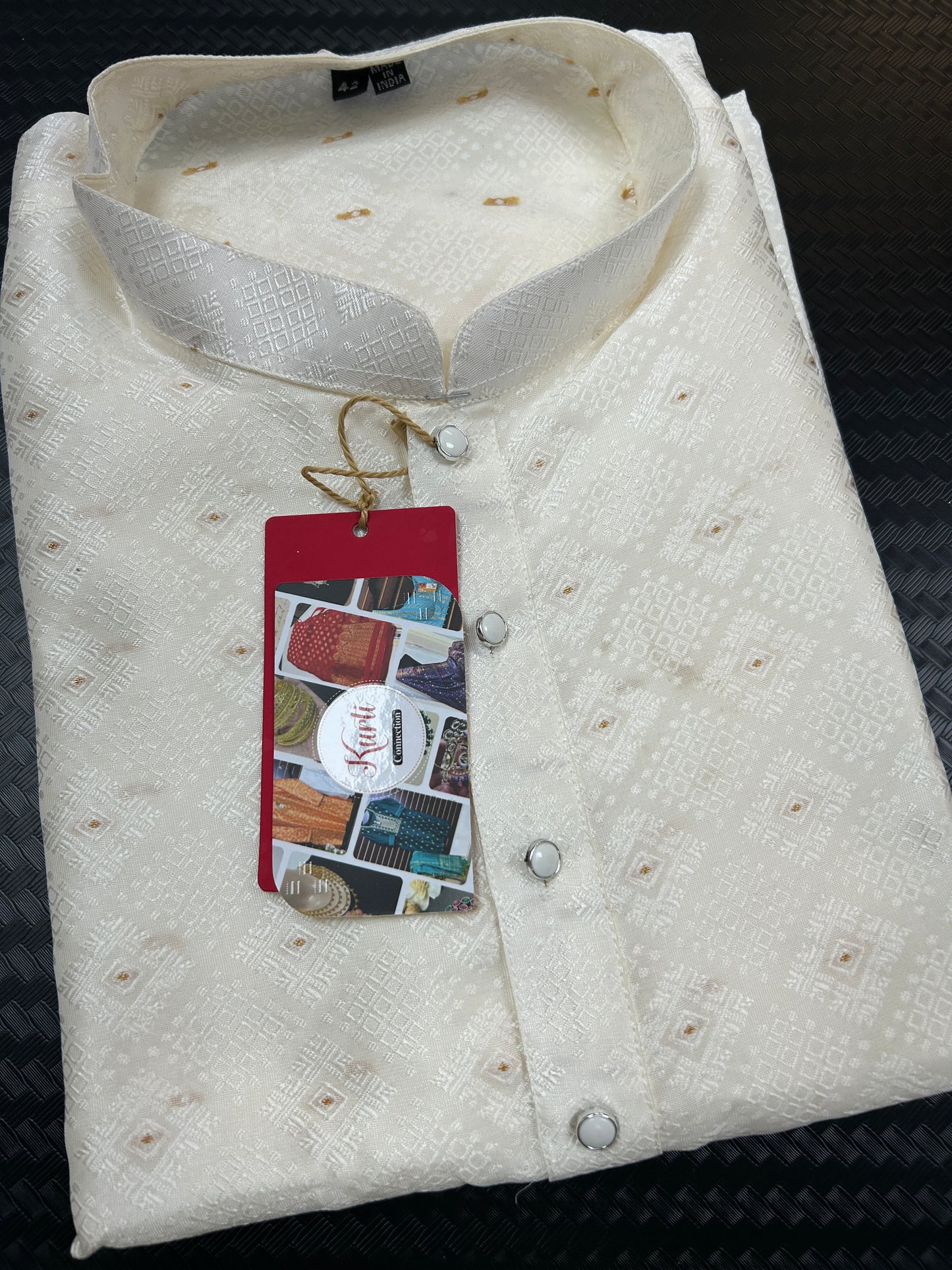 White silk kurta pajama set
