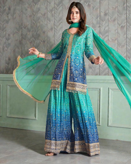 Rangeela : Bandhani silk sharara suits