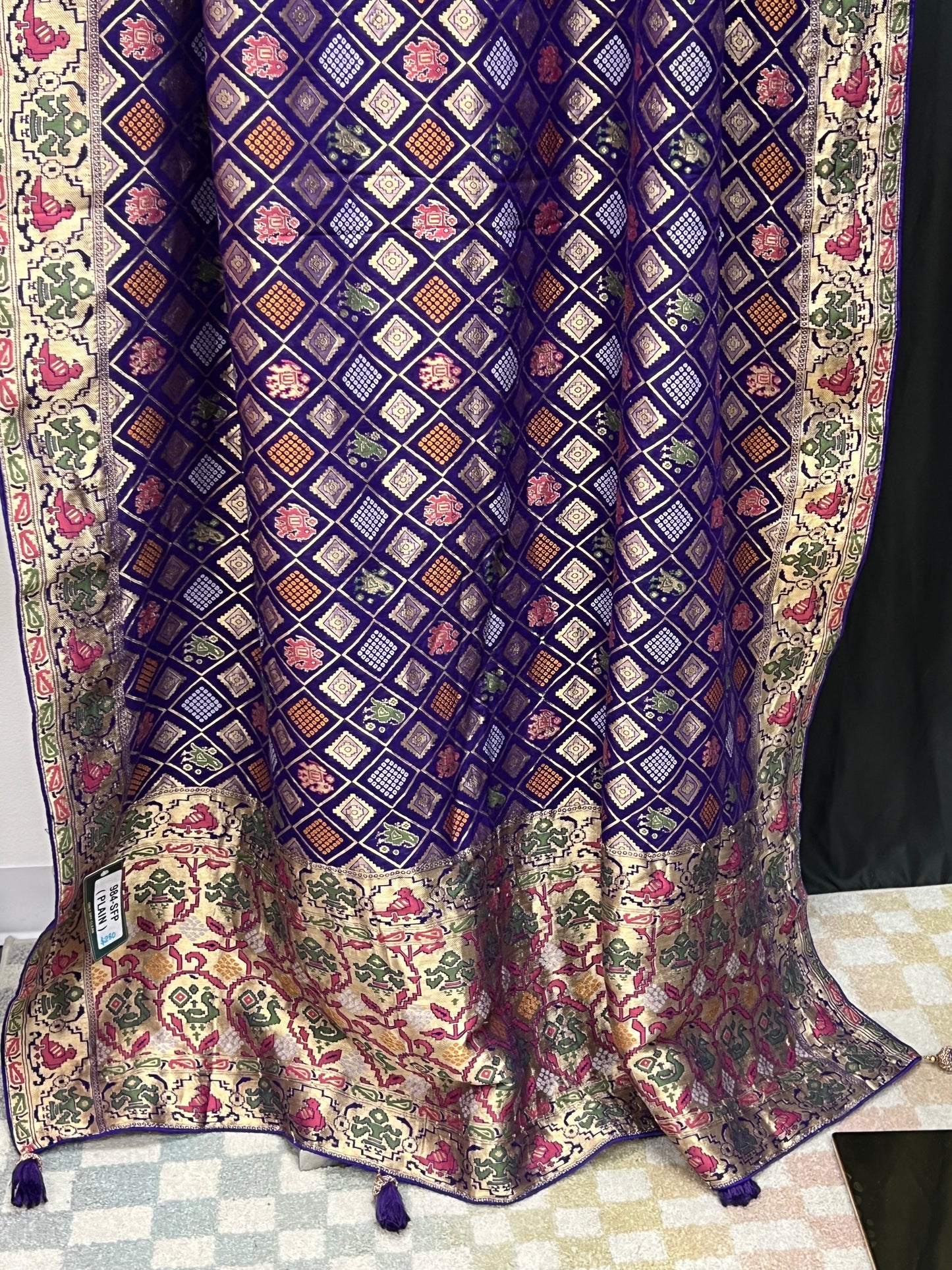 Patola bandhani saree with ready to wear blouse by Kurti Connection USA