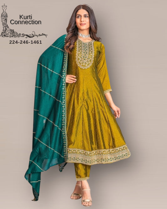 Silk anarkali set / salwar kameez
