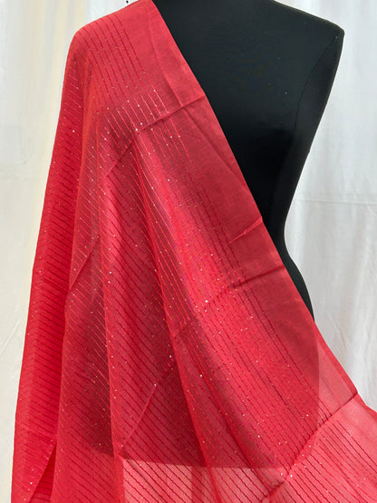 Sequin work dupatta : dark peach