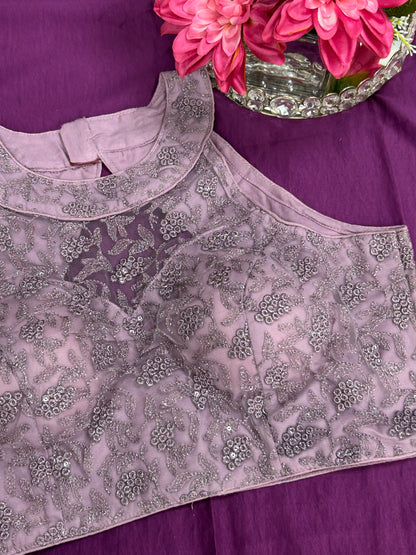 Onion pink : Halter neck embroidered blouse