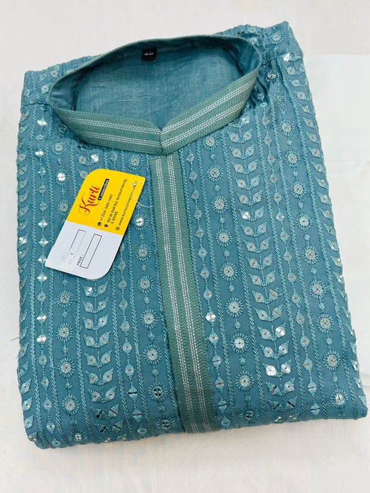 Grey kurta set | sequin work Kurta