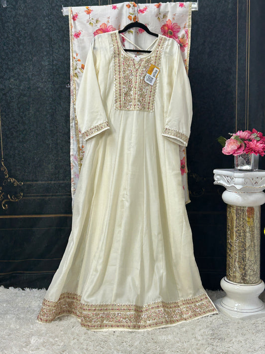 Silk long kurti set