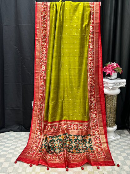 Patola print saree : henna green