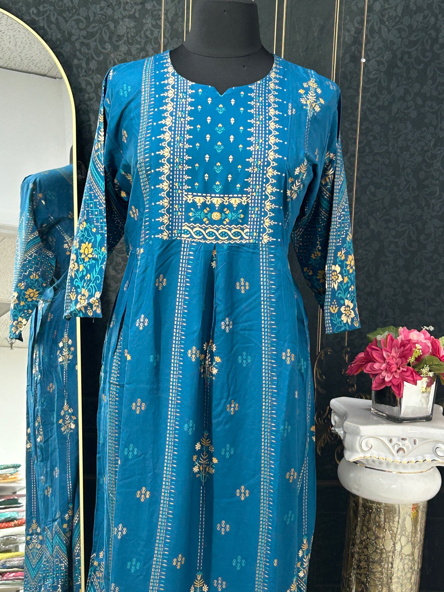 Rayon cotton long kurti