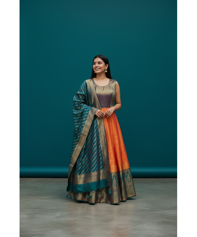 Silk long gown