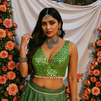 Mirror and shells work blouses