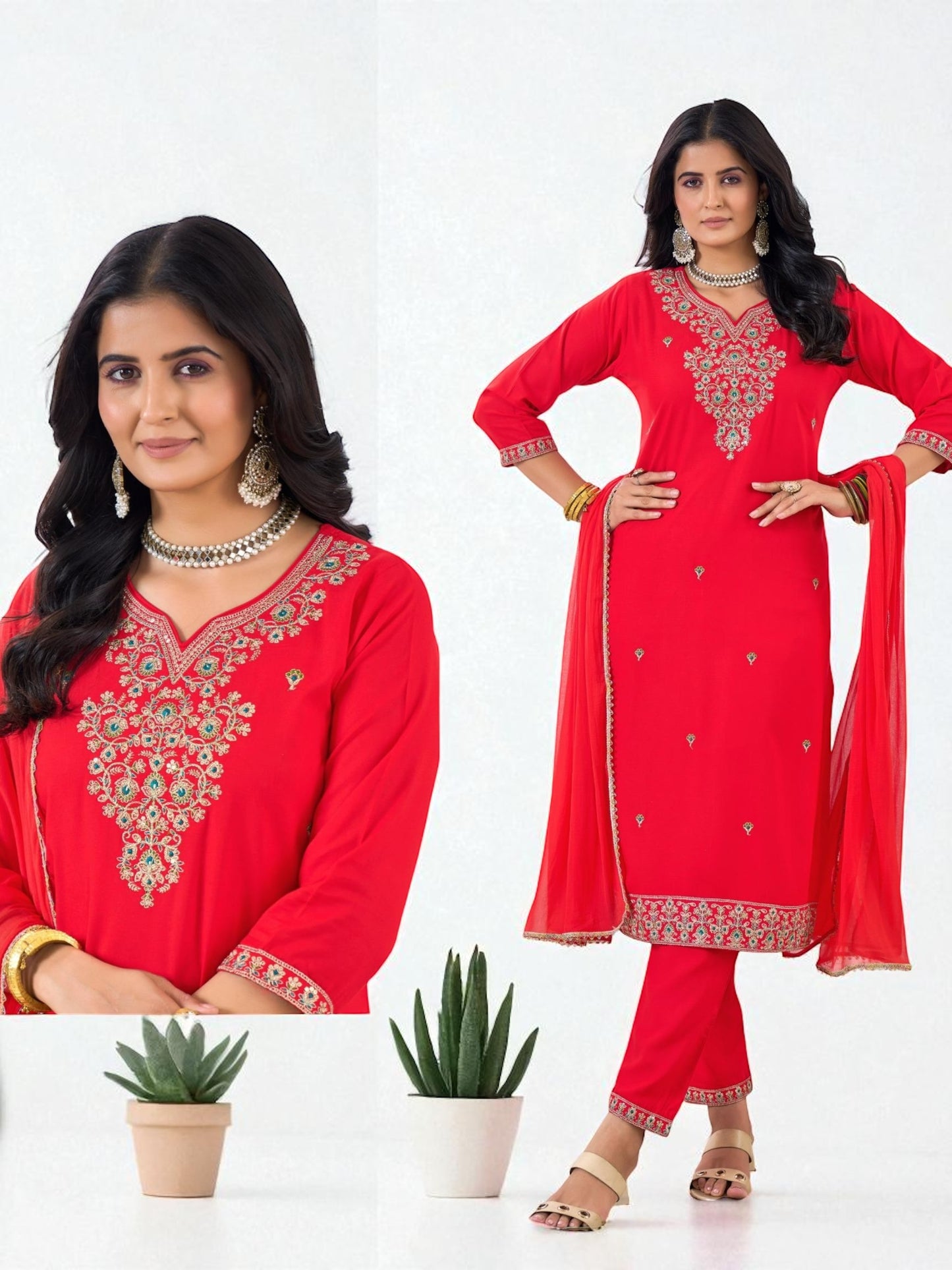 Modal silk Kurti set