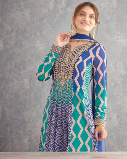 Saawan : Chinon silk long gowns