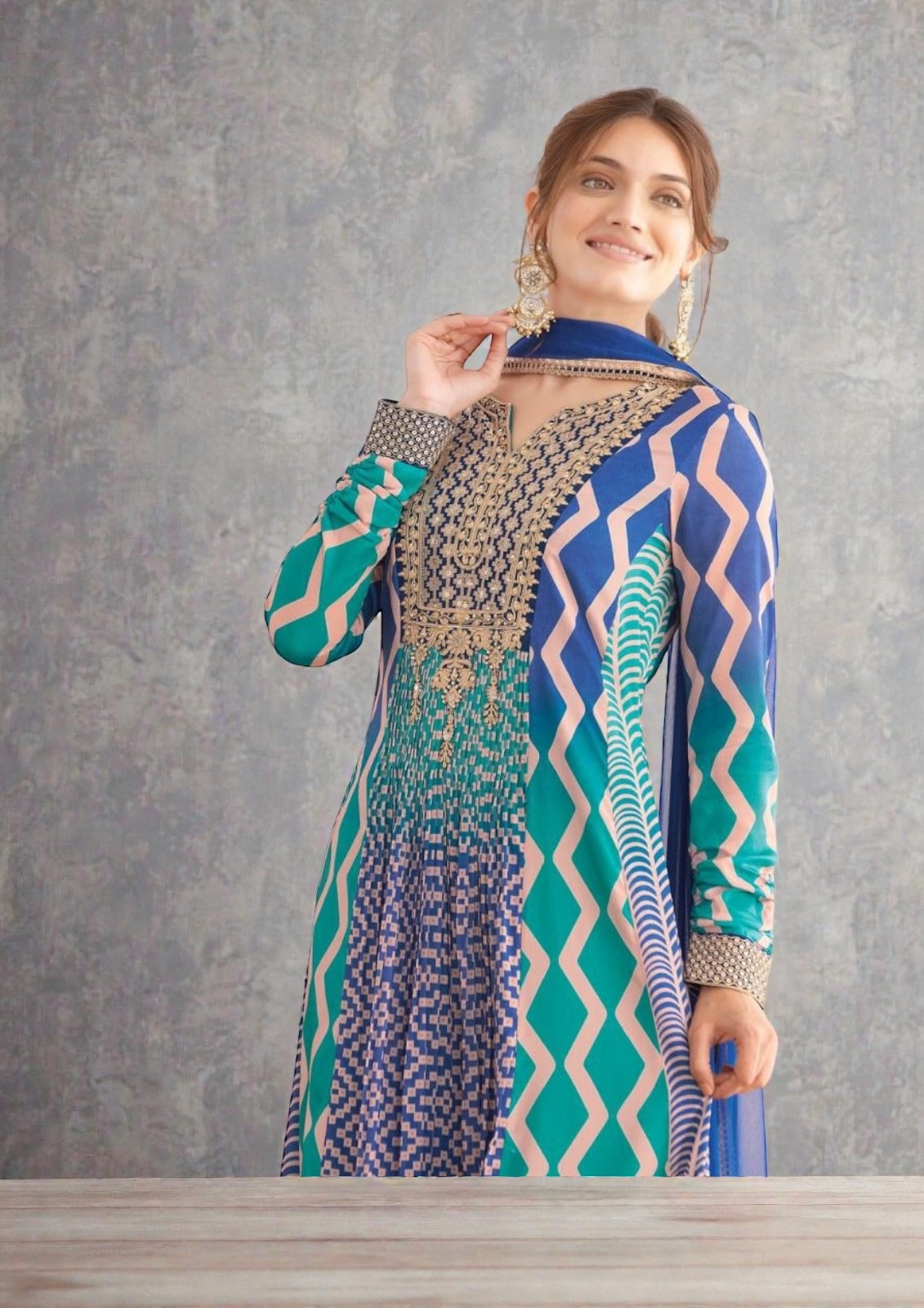 Saawan : Chinon silk long gowns