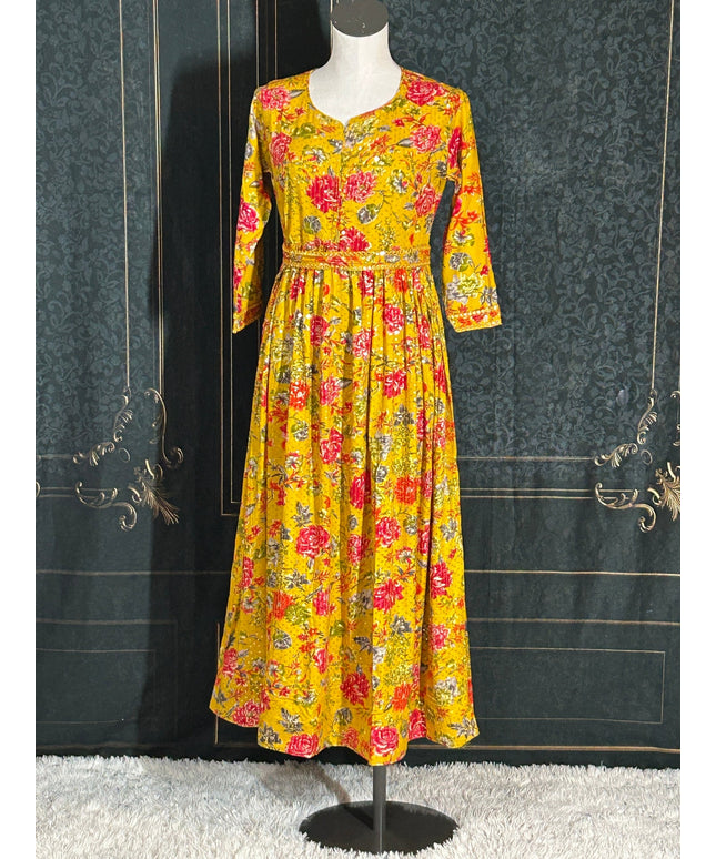 Rayon long kurti | digital print by Kurti Connection USA