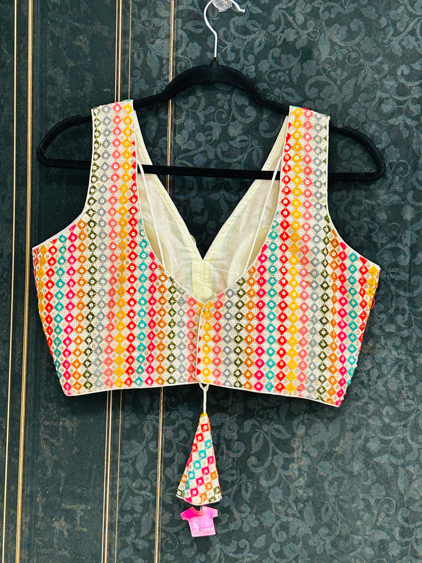 Multi color embroidered blouse