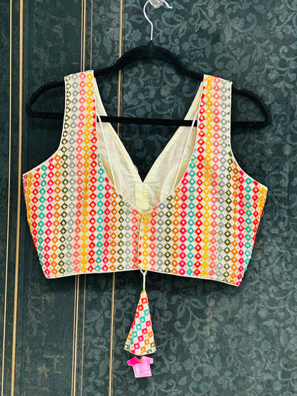 Multi color embroidered blouse