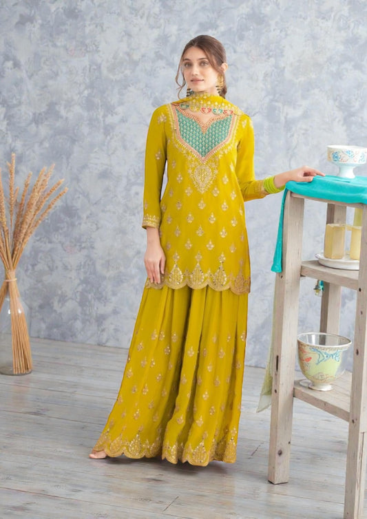 Chiffon sharara suits