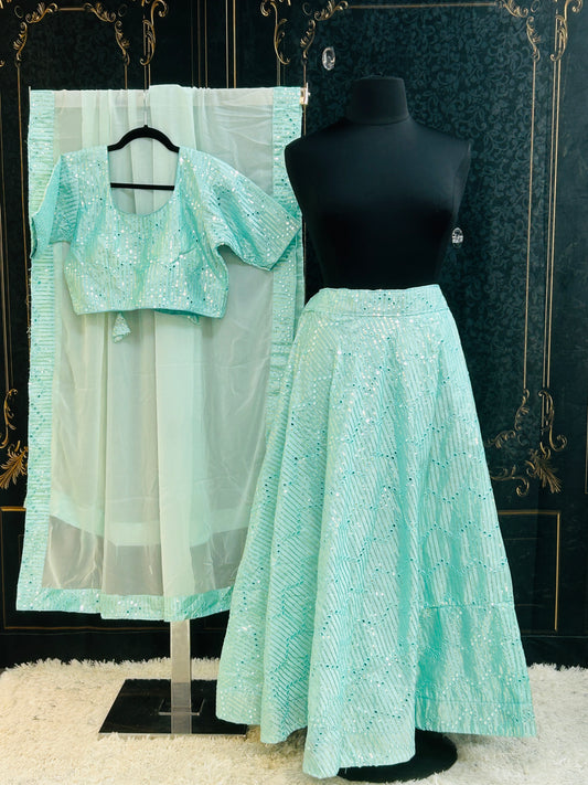 Sea green: lehenga Choli set