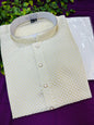 Off white silk kurta pant set