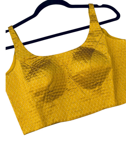 Mustard yellow sleeveless blouse