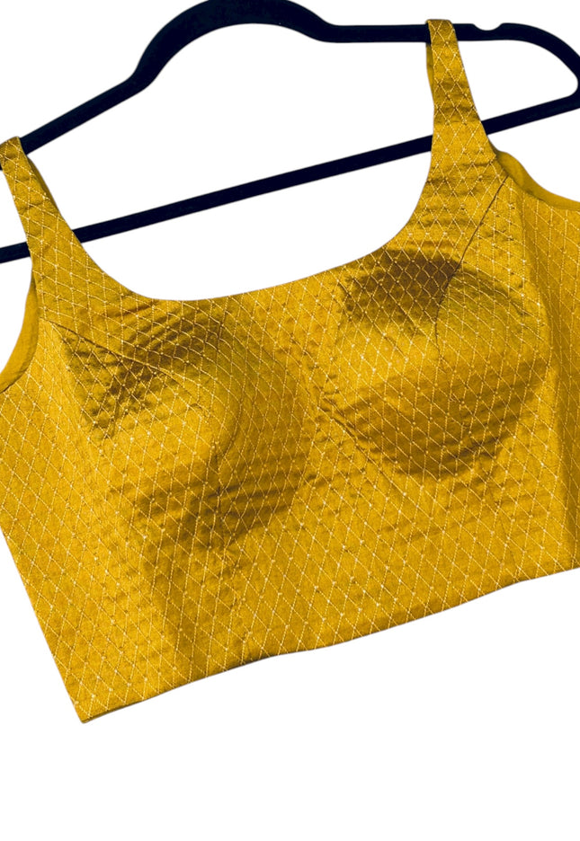 Mustard yellow sleeveless blouse