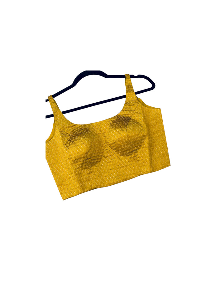 Mustard yellow sleeveless blouse