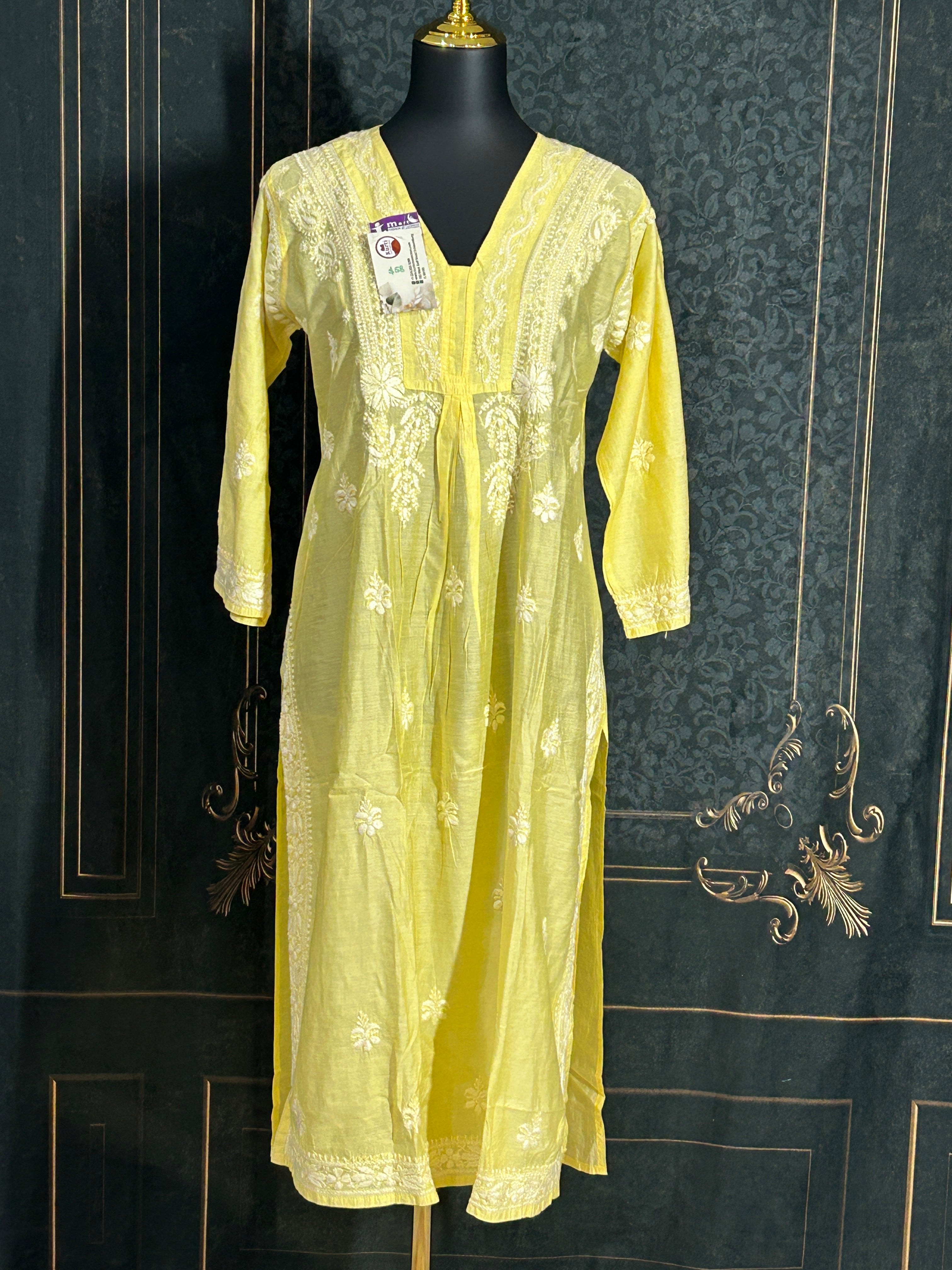 Modal silk chikankari kurti by Kurti Connection USA