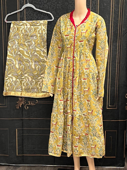 Chanderi silk kurti set - Kurti Connection USA
