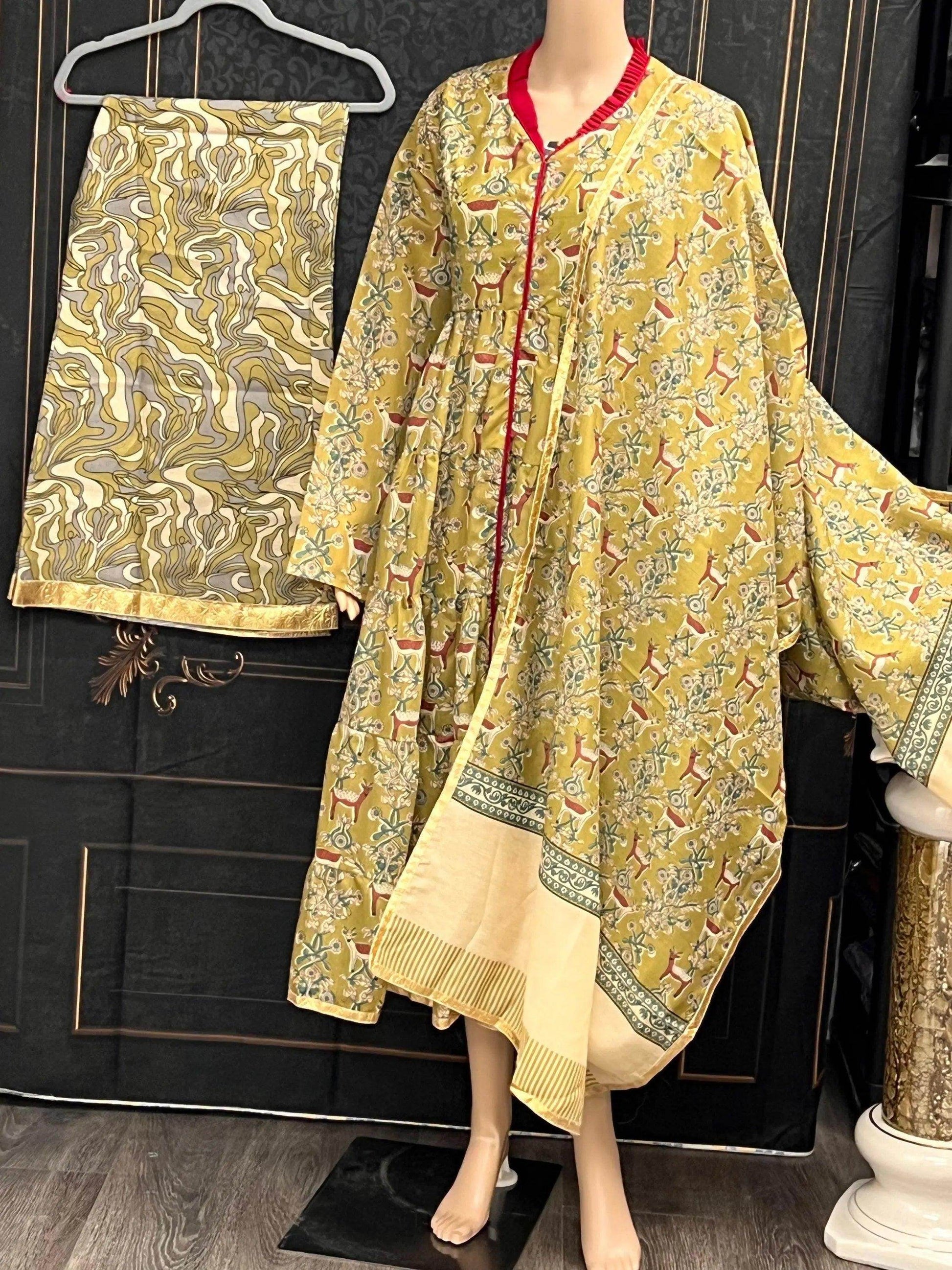 Chanderi silk kurti set - Kurti Connection USA