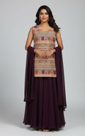 Heavy embroidery work sharara suit