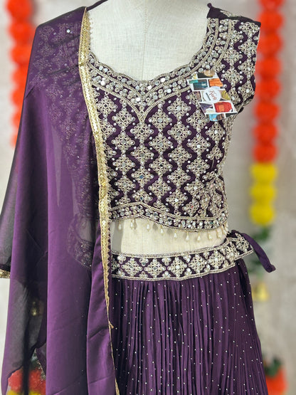 Chinon silk lehenga Choli set
