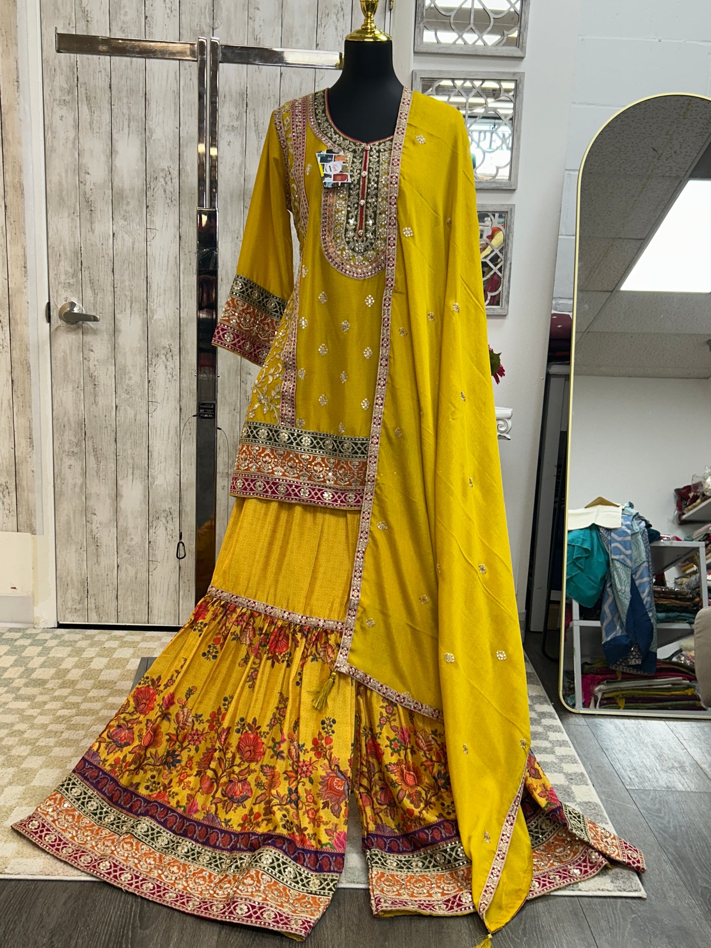 Heavy party wear sharara suit by Kurti Connection USA