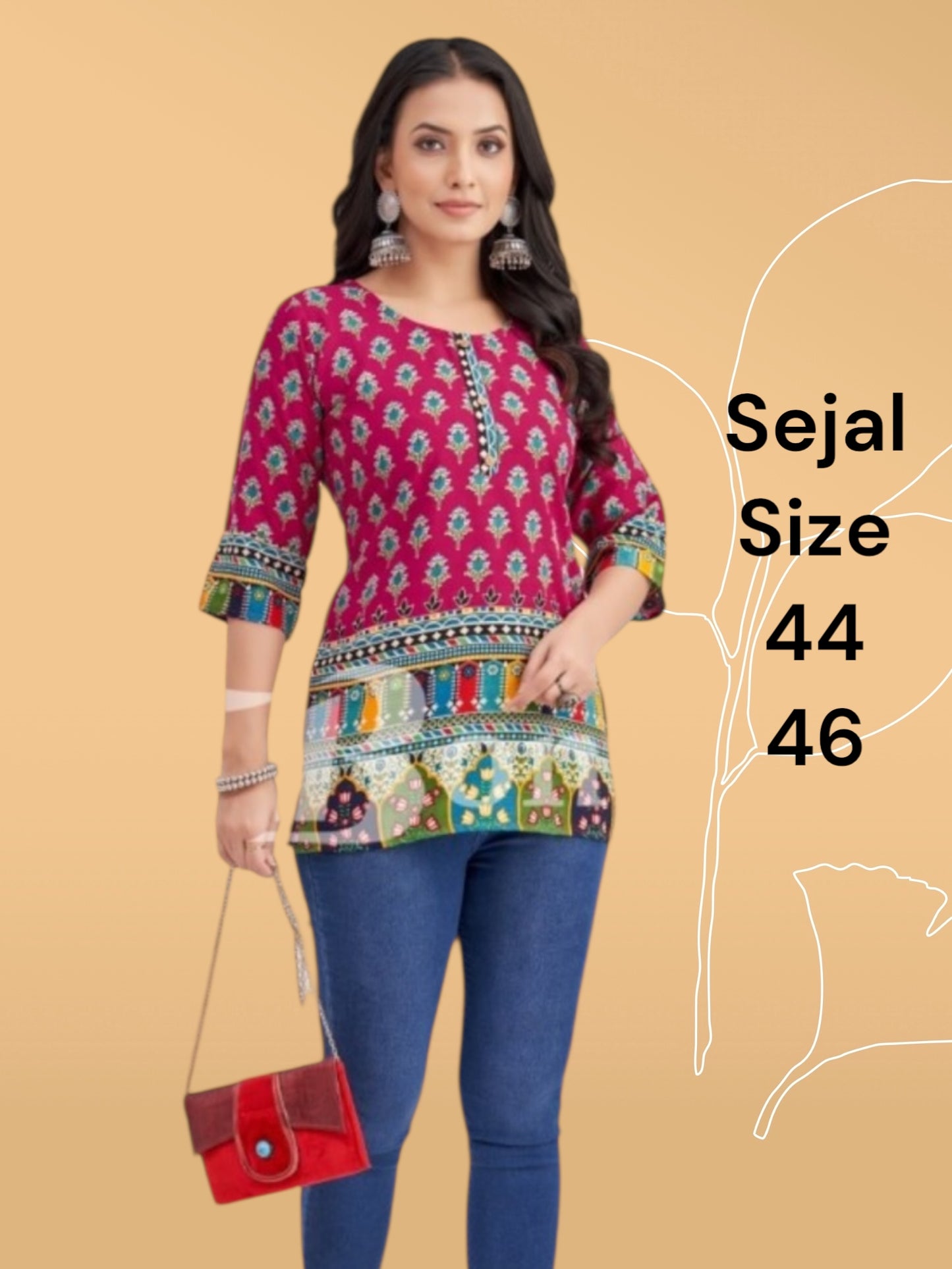 Sejal : cotton short kurtis
