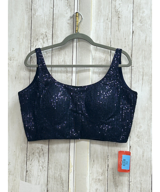 Blue sleeveless blouse