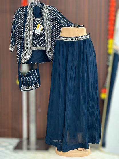 Lehenga Choli set with jacket and purse