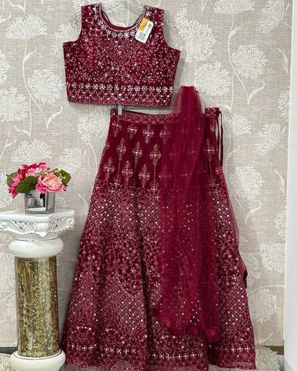 Heavy mirror work lehenga Choli set - Kurti Connection USA