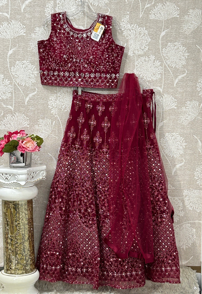 Heavy mirror work lehenga Choli set - Kurti Connection USA