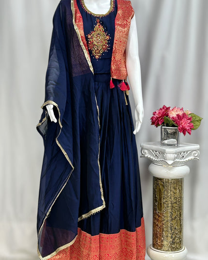 Silk lehenga Choli set - Kurti Connection USA