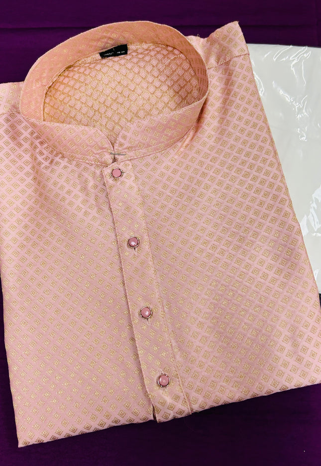 Light peach kurta pajama set - Kurti Connection USA