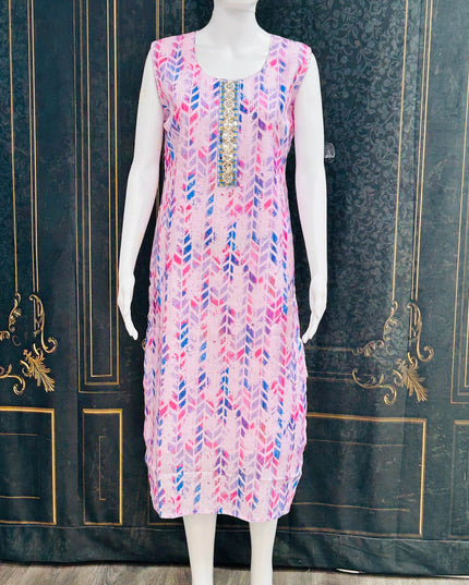 Georgette kurti | three fourth sleeves available - Kurti Connection USA